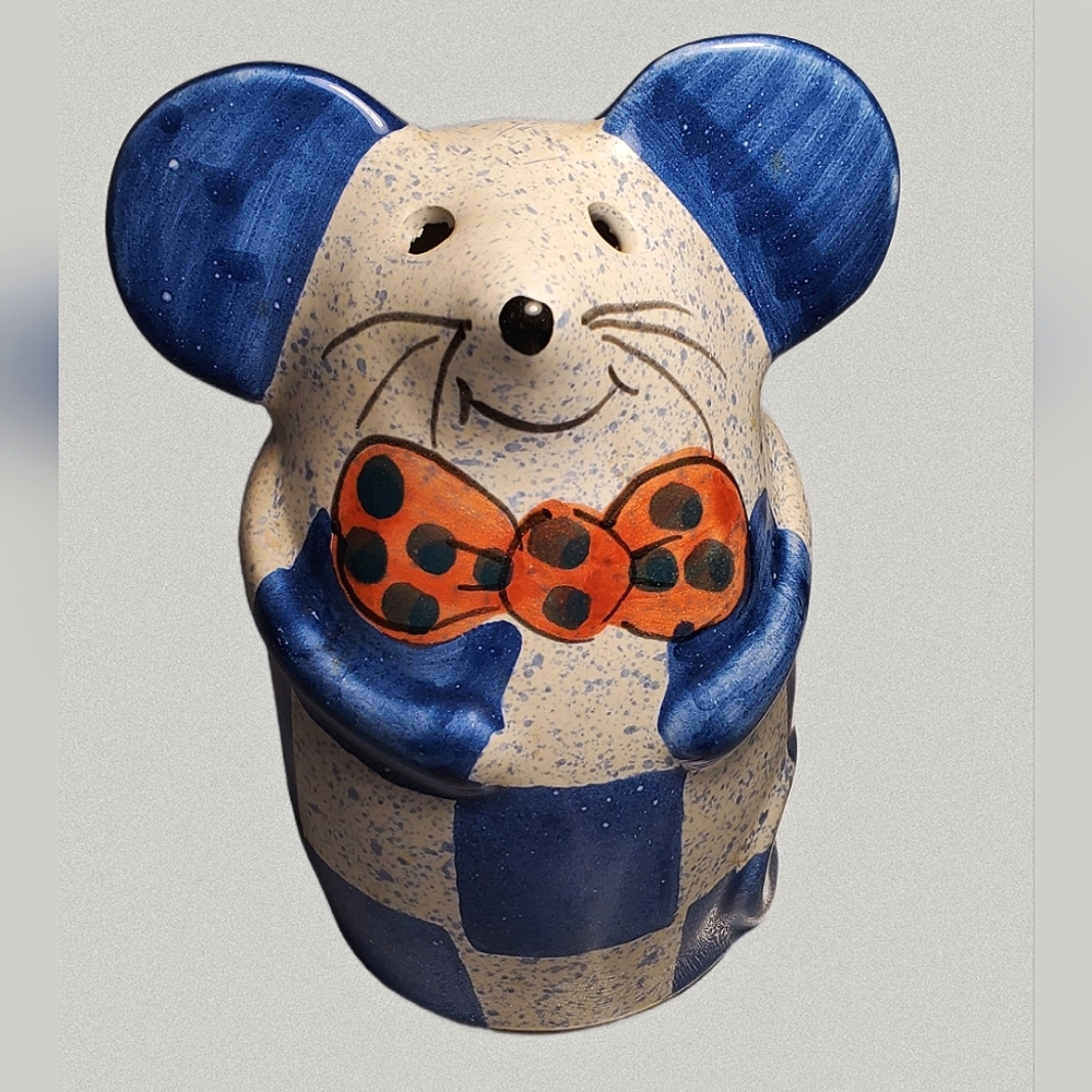 Italian Made Ceramic Handpainted Mouse Parmesan Cheese Shaker